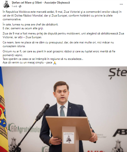 Mesajul președintelui A.O. Ștefan cel Mare și Sfânt cu prilejul zilei de 9 Mai: PACE